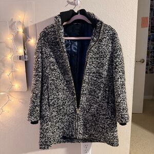 J. Crew Monochrome Textured Teddy Jacket